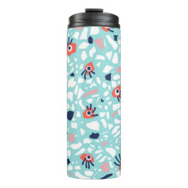 Terrazzo Funny Geometric Muster mit Augen Thermosbecher