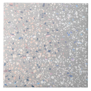 Terrazzo Gray White Pastel Minimal Modern Stone Fliese