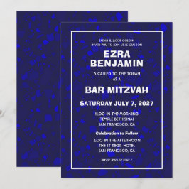 Terrazzo Handgezeichnetes Bar Bat Mitzvah Einladung