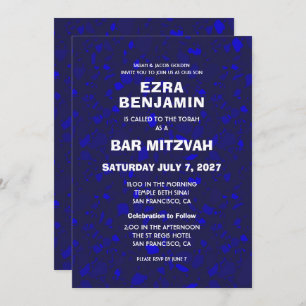 Terrazzo Handgezeichnetes Bar Bat Mitzvah Einladung