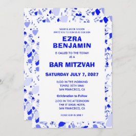 Terrazzo Handgezeichnetes Bar Bat Mitzvah Einladung