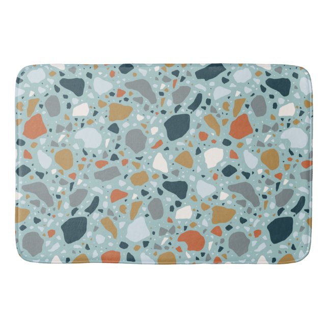 Terrazzo in Blau Badematte (Vorderseite)