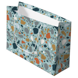 Terrazzo in Blau Große Geschenktüte
