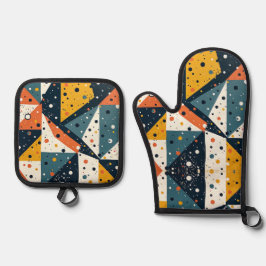 Terrazzo Inspiriert Oven Mitt und Pot Holder Ofenhandschuh & Topflappen-Set