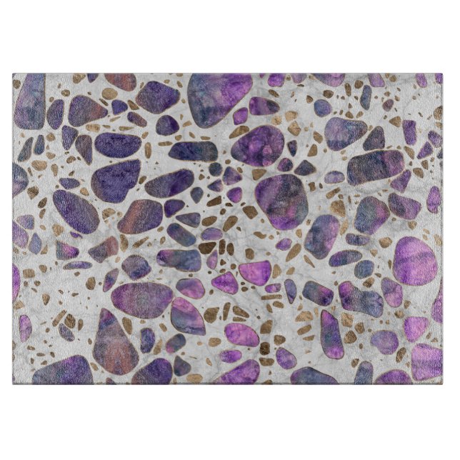 Terrazzo - Labradorit und Gold auf Marmor #1 Schneidebrett (Vorderseite)