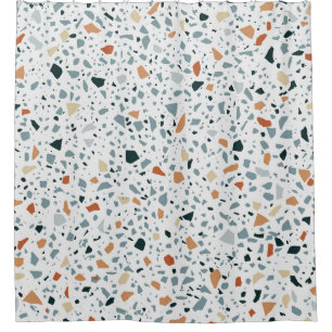 Terrazzo Marmor nahtlos handgefertigtes Muster Duschvorhang