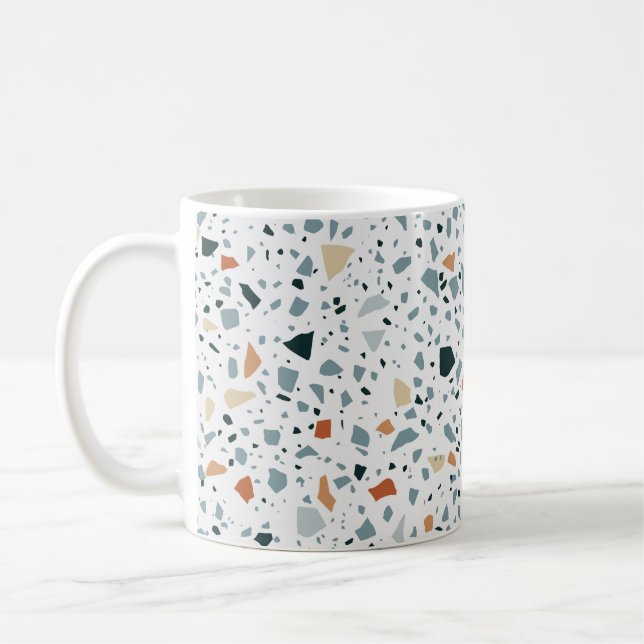 Terrazzo Marmor nahtlos handgefertigtes Muster Kaffeetasse (Links)