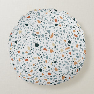 Terrazzo Marmor nahtlos handgefertigtes Muster Rundes Kissen