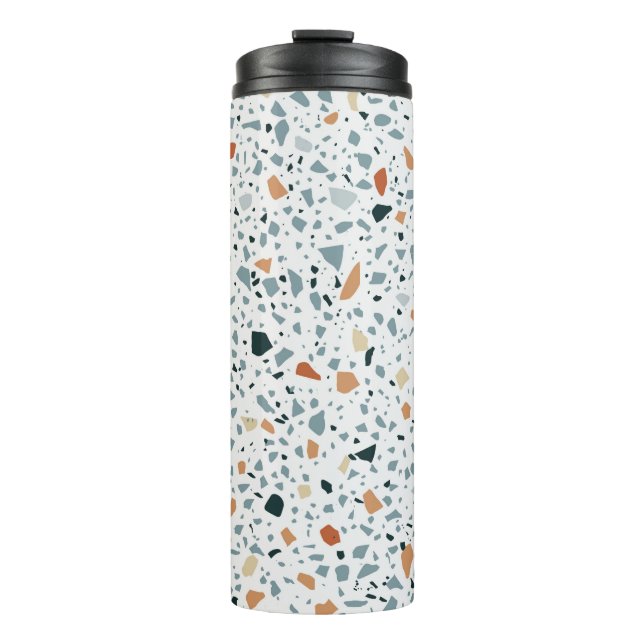 Terrazzo Marmor nahtlos handgefertigtes Muster Thermosbecher (Vorderseite)