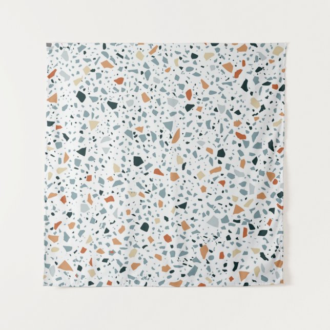 Terrazzo Marmor nahtlos handgefertigtes Muster Wandteppich (Vorderseite)