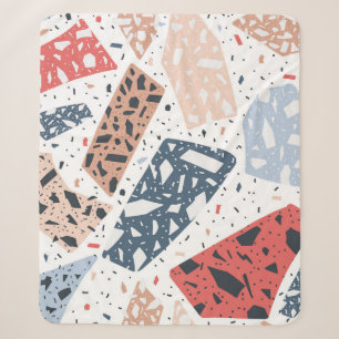 Terrazzo-Marmor nahtlos handgezeichnetes Muster Sherpadecke
