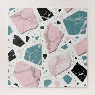 Terrazzo Marmor Pastellrosa Türkis Modern