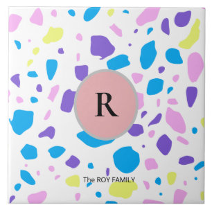 TERRAZZO MONOGRAM FAMILIENNAME CUSTOM Keramik Tile Fliese