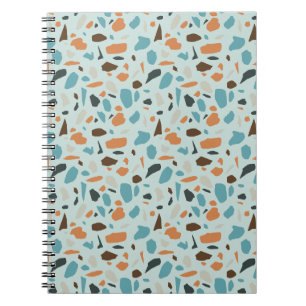 Terrazzo-Muster Blau Notizblock
