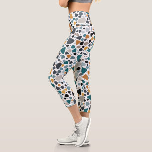 Terrazzo Muster Capri Leggings