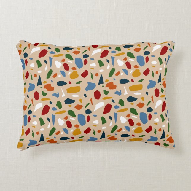 Terrazzo Muster farbenfroh Dekokissen (Vorderseite)
