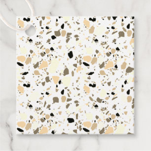 Terrazzo Muster Handgezeichnet Minimal Sepia Geschenkanhänger