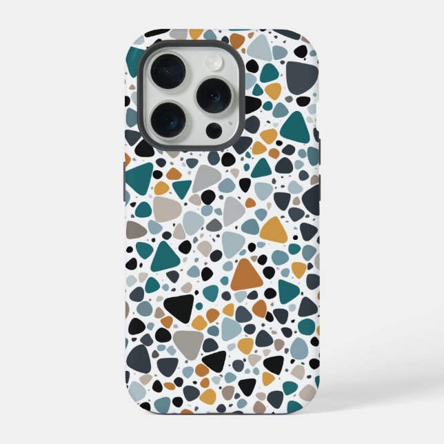 Terrazzo Muster iPhone 15 Pro Hülle (Rückseite)