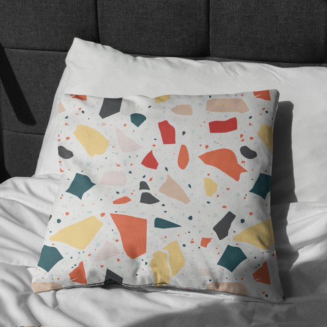 Terrazzo Muster Kissen (Terrazzo Pillow On Bed)