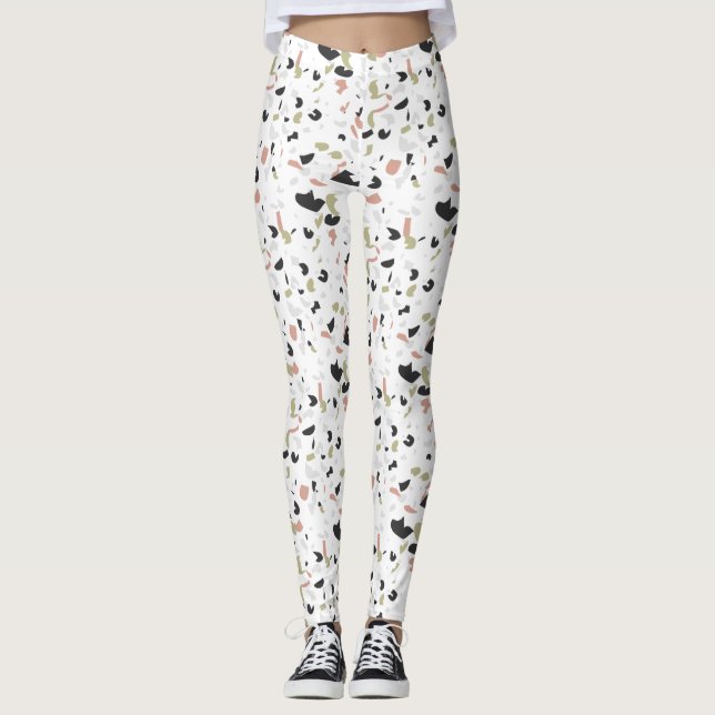 Terrazzo-Muster Leggings (Vorderseite)