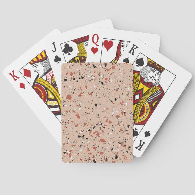 Terrazzo Muster Modernes Minimalistisches Rosa Spielkarten (Rückseite)
