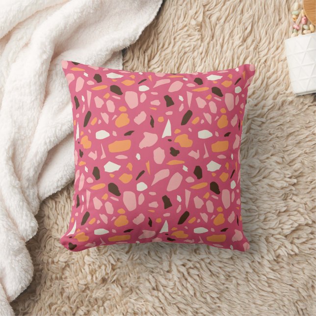 Terrazzo Muster Pink Kissen (Decke)