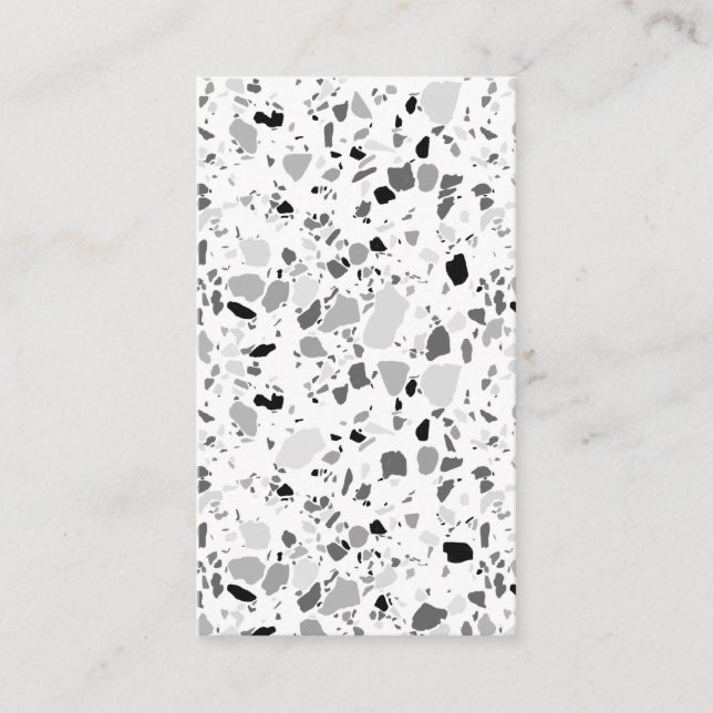 Terrazzo Muster Visitenkarten Schwarz-weiß Visitenkarte (Vorderseite)