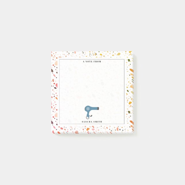 Terrazzo-Mustergebläse Post-it Klebezettel (Vorderseite)