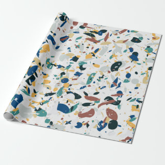 Terrazzo nahtloses Muster. Modernes abstraktes Des Geschenkpapier