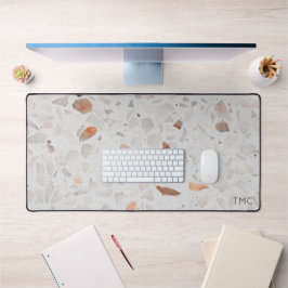 Terrazzo Natural Earth Tones INITIALS Office Decor Schreibtischunterlage