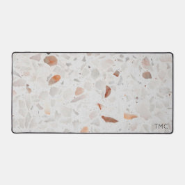 Terrazzo Natural Earth Tones INITIALS Office Decor Schreibtischunterlage