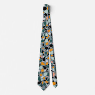 Terrazzo Neck Tie in orangefarbenem Lachs immergrü Krawatte