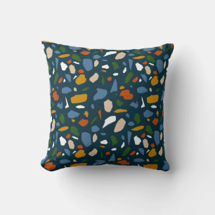 Terrazzo Pattern Blue Kissen