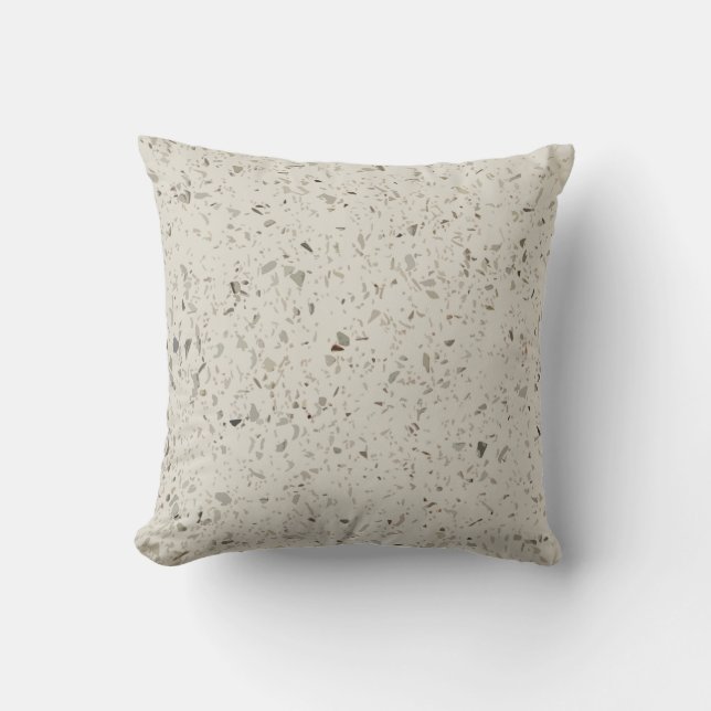 Terrazzo Pebbles Quartz Kastenpfanne Kissen (Vorderseite)