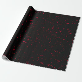 Terrazzo Retro Rotes Schwarzes Elegantes Vintages  Geschenkpapier