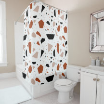 Terrazzo rideau de douche Motif géométrique Abstra
