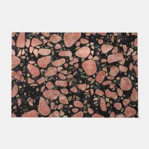 Terrazzo - Rosenquarz und -gold auf Marmor #2 Fußmatte