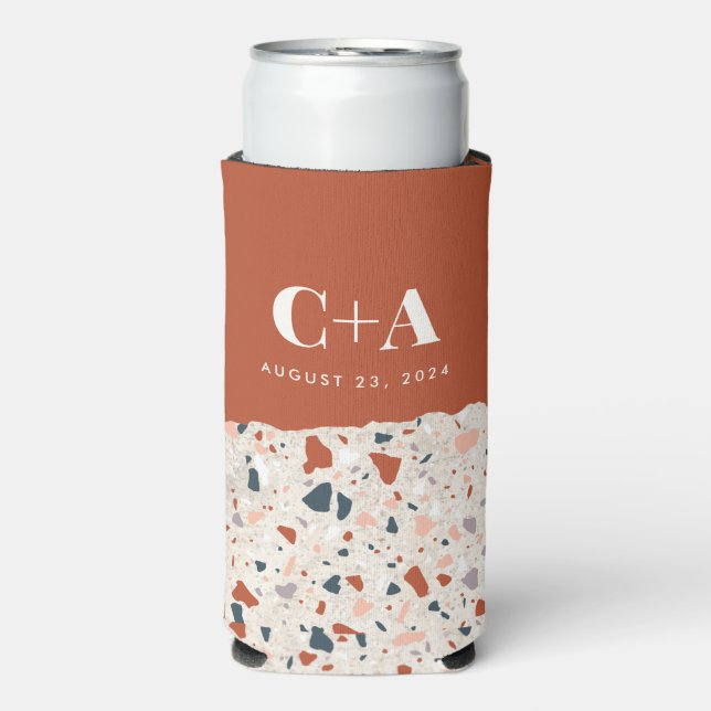 Terrazzo Slab Wedding Guest Skinny Selters Dosenkühler (Seltzer Vorderseite)