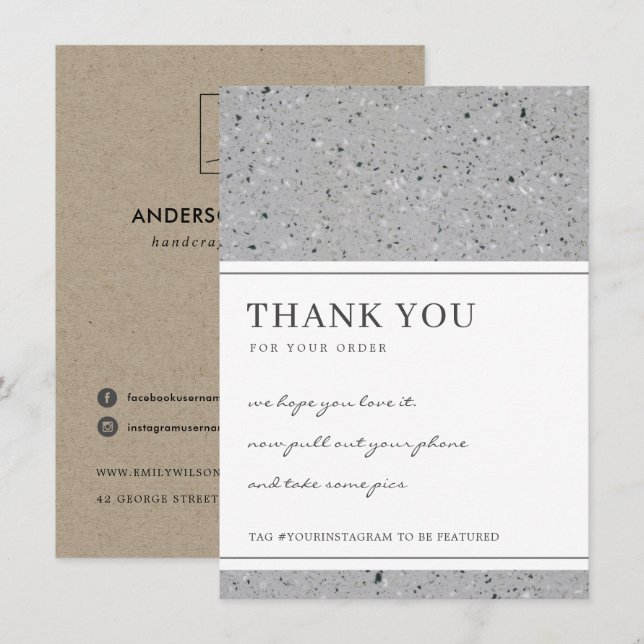 TERRAZZO-SPEZIELTES PATTERUNTERNEHMENSLOGO DANKESKARTE (Vorne/Hinten)