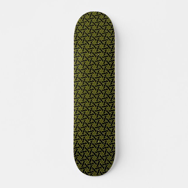 Terrazzo Star v1 - Schwarz und Gelb Skateboard (Vorne)