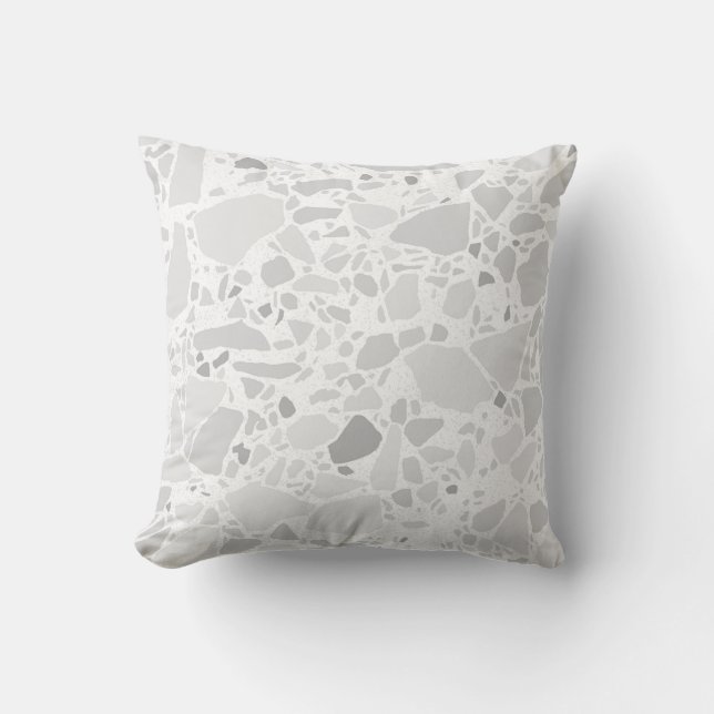 Terrazzo Stone Print Pattern Light Kissen (Vorderseite)