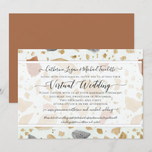 Terrazzo Terra-cotta Moderne, erthy Virtual Weddin Einladung