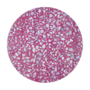 Terrazzo-Textur: Rosa Weiße Eleganz. Schneidebrett