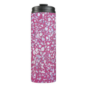 Terrazzo-Textur: Rosa Weiße Eleganz. Thermosbecher