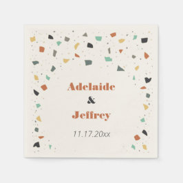 Terrazzo Tile Confetti Modern Style Earth Tones Serviette