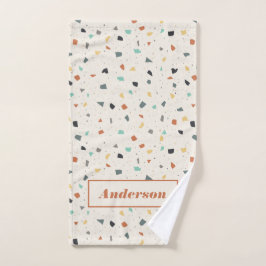 Terrazzo Tile Confetti Moderner Stil Personalisier Handtuch