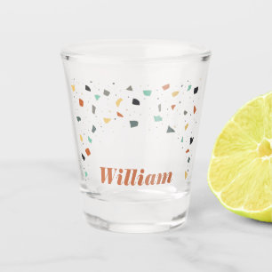 Terrazzo Tile Confetti Moderner Stil Personalisier Schnapsglas