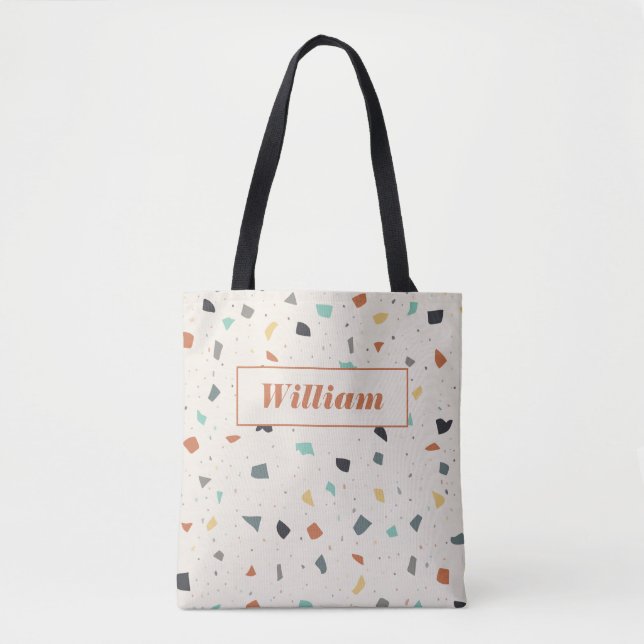Terrazzo Tile Confetti Moderner Stil Personalisier Tasche (Vorderseite)