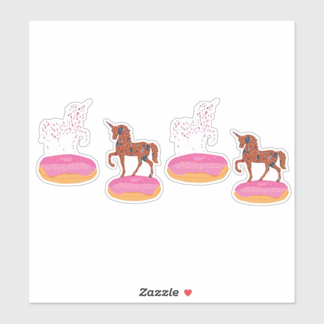 Terrazzo Unicorn Donuts Aufkleber (Blatt)