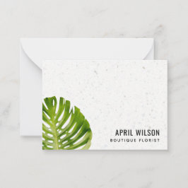 TERRAZZO WATERCOLOR GREEN MONSTERA LEAF FOLIAGE MITTEILUNGSKARTE